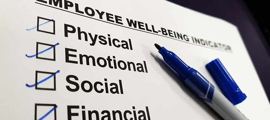 Employee well-being and wellness indicator checklist - Physical, Emotional, Social, Financial